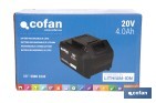Batería de litio Li-ion de 20 V y 4.0 Ah | Adecuada para herramientas eléctricas Cofan | Protección electrónica integral - Cofan