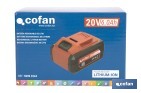 Batería Li-Ion recargable 20 V 6.0 Ah | Compatible con sistema 1 for All | Alta autonomía, protección avanzada | Indicador led de carga - Cofan