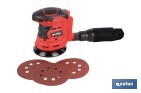 Lijadora orbital a batería | Velocidad de 10.000 rpm | Almohadilla de Ø125 mm con sistema de fijación por velcro | Disponible con y sin batería y cargador - Cofan