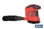 Lijadora orbital a batería | Velocidad de 10.000 rpm | Almohadilla de Ø125 mm con sistema de fijación por velcro | Disponible con y sin batería y cargador - Cofan