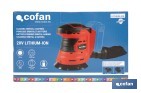 Lijadora orbital a batería | Velocidad de 10.000 rpm | Almohadilla de Ø125 mm con sistema de fijación por velcro | Disponible con y sin batería y cargador - Cofan