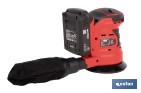 Lijadora orbital a batería | Velocidad de 10.000 rpm | Almohadilla de Ø125 mm con sistema de fijación por velcro | Disponible con y sin batería y cargador - Cofan