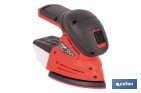 Lijadora Mouse a batería 20 V | Base de 10 x 14 cm | 11.000 rpm | Incluye caja de polvo y 3 hojas de lija | Disponible con y sin batería y cargador - Cofan