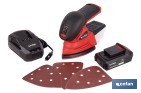 LIJADORA MOUSE A BATERÍA 20 V | BASE DE 10 X 14 CM | 11.000 RPM | INCLUYE CAJA DE POLVO Y 3 HOJAS DE LIJA | DISPONIBLE CON Y SIN BATERÍA Y CARGADOR