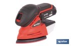 Lijadora Mouse a batería 20 V | Base de 10 x 14 cm | 11.000 rpm | Incluye caja de polvo y 3 hojas de lija | Disponible con y sin batería y cargador - Cofan