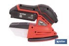Lijadora Mouse a batería 20 V | Base de 10 x 14 cm | 11.000 rpm | Incluye caja de polvo y 3 hojas de lija | Disponible con y sin batería y cargador - Cofan