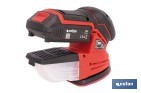 Lijadora Mouse a batería 20 V | Base de 10 x 14 cm | 11.000 rpm | Incluye caja de polvo y 3 hojas de lija | Disponible con y sin batería y cargador - Cofan