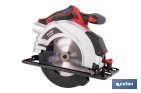Sierra circular a batería 20 V con motor brushless | Disco de corte de Ø185 mm | 3650 rpm | Corte de profundidad hasta 50 mm | Incluye accesorios | Disponible con y sin batería y cargador - Cofan