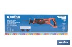 Sierra de sable a batería con motor brushless | Potencia: 20 V | Velocidad variable | Corte en madera y metal | Disponible con y sin batería y cargador - Cofan