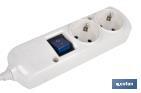 2-socket power strip | It includes illuminated on/off switch | Cable length: 1.5 metres - Cofan