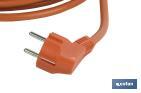 Prolongador de cable bipolar IP 44 | Con toma de tierra lateral | Cable de 10 y 25 metros color naranja - Cofan