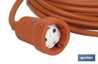 Prolongador de cable bipolar IP 44 | Con toma de tierra lateral | Cable de 10 y 25 metros color naranja - Cofan