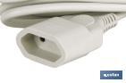 2-pole extension cord | Suitable for Europlug | White cable of 3 and 5 metres - Cofan