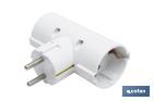 Adaptateur double Schuko 2P+T | Couleur Blanche | 16 A - 250 V - Cofan