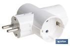 Adaptador triple Schuko 2P+T | Color Blanco | 16 A - 250 V - Cofan