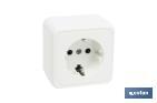 GROUNDING SQUARE WALL SOCKET | WHITE | 16A - 250V