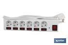 6-socket power strip | It includes illuminated on/off switch | Cable length: 1.5 metres - Cofan