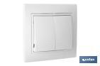 Double Interrupteur - Commutateur encastrable | Modèle Pacific | 10 A - 250 V | Couleur Blanche - Cofan