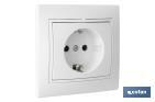 Flush mounted two-pole socket | Pacific Model | 16A - 250V | L-N | White - Cofan