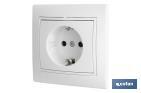 Flush mounted two-pole socket | Pacific Model | 16A - 250V | L-N | White - Cofan