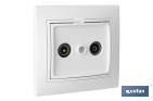 Flush mounted TV-Radio socket | Pacific Model | White - Cofan