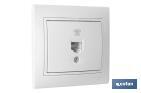 Flush mounted RJ11 telephone socket | Pacific Model | White - Cofan