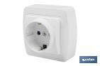 Base per presa elettrica bipolare da superficie | Modello Atlantis | Colore: bianco | 16 A - 250 V | L-N - Cofan