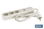 3-socket power strip | It includes 2 USB ports | Cable length: 1.5 metres - Cofan