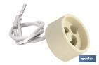 CERAMIC LAMP-HOLDER WITH BASE AND CABLE | FOR LAMPS TYPE GU10 OR GZ10 | 2A - 250V~