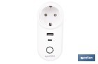 Smart plug with USB and USB-C ports | Wi-Fi and Bluetooth connection | Smart Life or Tuya Smart app | Compatible with Alexa and Google | Remote control, timer and child safety protection - Cofan