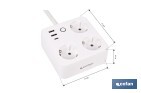 Regleta inteligente WiFi con 3 tomas + 2 puertos USB + 1 puerto USB-C | Conectividad WiFi y Bluetooth | Aplicación: Smart Life o Tuya | Control remoto de dispositivos | Compatible con Alexa y Google - Cofan