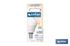 Bombillas LED esférica E14 con rosca fina. Con 6,5 W y 806 lúmenes | Ahorro de energía y larga duración 15.000 h de vida | Disponibles en 2 temperaturas de color - Cofan