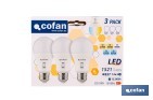 Bombillas LED regulable E27 14 W 1521 lúmenes | 5 CCT regulable, ahorro de energía y larga duración | Pack de 3 bombillas - Cofan