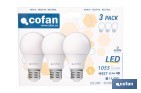 PACK DE 3 BOMBILLAS LED CLASSIC E27 DE LUZ NEUTRA 4000K POTENCIA 9,5 W Y 1055 LÚMENES | AHORRO DE ENERGÍA Y LARGA DURACIÓN 15.000 H DE VIDA