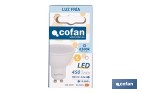 Bombillas LED GU10 de 4,9 W y 450 lúmenes | Ahorro de energía y larga duración 15.000 h de vida | Disponibles en 2 temperaturas de color - Cofan