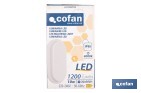 Luminaria LED 10 W 1200 lúmenes con luz neutra 4000 K IP65 | Ahorro de energía y larga duración 30.000 h de vida | Eficiencia energética E - Cofan