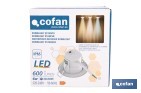 Downlight LED estanco 6 W 600 lúmenes | 3 CCT regulable, ahorro de energía y larga duración | IP65 resistente al agua y polvo - Cofan