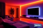 Tira de luz LED con mando a distancia | Iluminación LED RGB 12 V, IP65 con controlador y adaptador | Longitud: 3 metros - Cofan