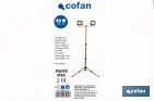 Trípode telescópico con 2 proyectores LED | 20 W, 3600 lm, protección IP65 | Cable de 1,5 con enchufe europeo - Cofan