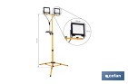 Trípode telescópico con 2 proyectores LED | Altura máxima 1,75 m, 50 W, 9000 lm, protección IP65 | Cable de 1,9 m con enchufe europeo - Cofan