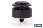 Pulsador de descarga simple para inodoro | Botón interrumpible con acabado negro y ahorro de agua | Compatible con descargador modelo Candaba - Cofan