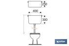 Citerne Réservoir Haut | Complète | Modèle Zeya | Comprend Mécanisme WC | Fabriquée en ABS - Cofan