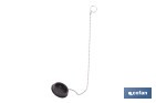 Tapón de drenaje con cadena y dos anillas | Tapón de PVC negro y cadena de acero inox. | Disponible en varias medidas - Cofan