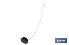 Tapón de drenaje con cadena y dos anillas | Tapón de PVC negro y cadena de acero inox. | Disponible en varias medidas - Cofan