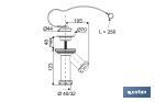 Y-Shaped Siphon | 40mm outlet | Ø70 Basin and Bidet Valve | Polypropylene | Ø32mm Conical Reduction Gasket - Cofan