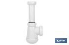 Small Bottle Trap | Extensible Siphon 1" 1/4 Fitting | 40mm Outlet | With Ø32mm Conical Reduction Gasket | Ø70 Basin-Bidet Valve - Cofan