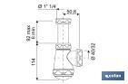Siphon Bouteille Court | Extensible | Raccord de 1" 1/4 | Avec Sortie de 40 mm | Joint Conique réducteur de Ø32 mm - Cofan