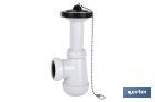 Siphon Bouteille Court | Extensible | Raccord de 1" 1/4 | Avec Sortie de 40 mm | Joint Conique réducteur de Ø32 mm - Cofan