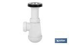 Siphon Bouteille | Avec Sortie de Ø40 mm | Avec Raccord de 1" 1/2 x 70 | Valve pour Lavabo et Bidet | Fabriqué en Polypropylène - Cofan