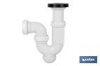 P-Trap | With Ø40mm Outlet | With 1" 1/2 x 70 Fitting | Basin and Bidet Valve | Polypropylene | Ø32mm Conical Reduction Gasket - Cofan